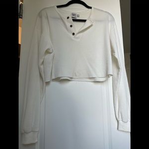 Cropped Waffle knit long sleeve